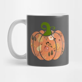 Peach Boho Botanical Pumpkin Mug